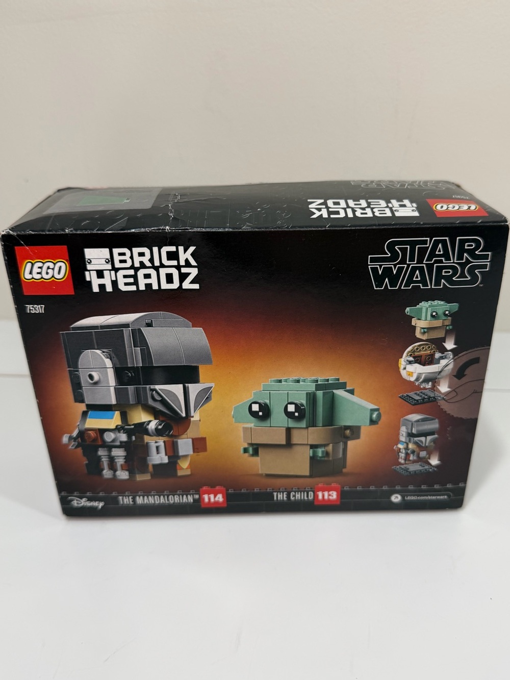 LEGO Star Wars BrickHeadz 75317 Mandalorian & The Child Grogu NIB Retired